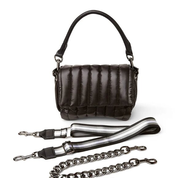 COPY - THINK ROYLN Bar Bag- Shiny Black with Gun Metal (NWT) - Picture 1 of 5
